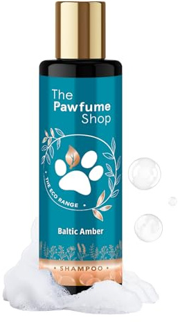 The Pawfume Shop Duftendes Hundeshampoo | Luxuriöse Fellpflege für Hunde mit baltischem Bernstein | Natürliche Inhaltsstoffe für makelloses Fell | nachhaltig und vegan | 250 ml