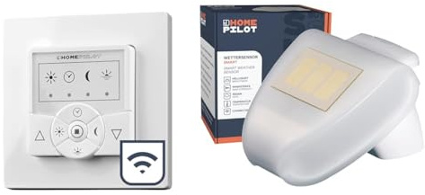 HOMEPILOT Zeitschaltuhr classic smart + Wettersensor, Smart-Home Rollladenschalter für Rollladenmotor