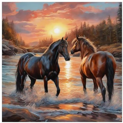 Mandun Art Pferd Diamond Painting Erwachsene Pferd Diamant Painting Full DIY Diamant Kunst Malerei Stickerei Set Home Wand Dekor 35x35cm