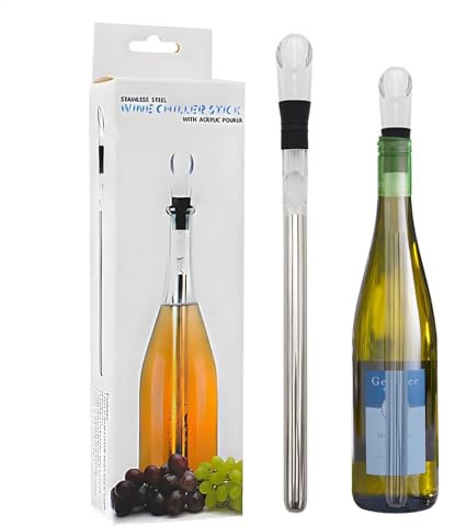 Enfriador de vino – Barra enfriadora de botellas de vino | Barra enfriadora de botellas de vino con aireador y vertedor para enfriar durante más tiempo | Aireador de decantación y vertido | Regalo de
