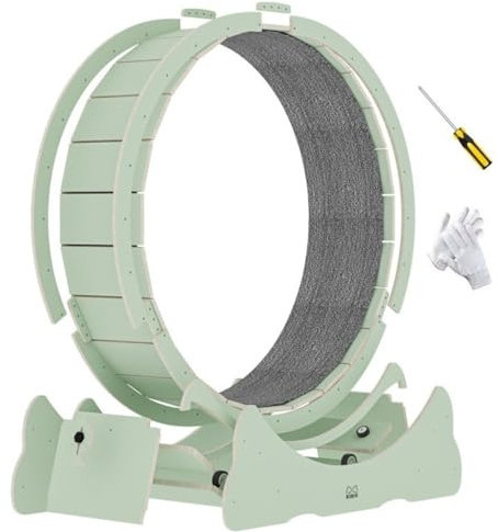 Katzenlaufrad Laufband for Katzen, Fitness, leiser Roller, hohe Faserplatte, Sportlaufrad, Klettergerüst for Katzen, Katzenläufer, Spielzeug Katzenlaufrad für den Lnnenbereich(A,XL110*36.5*115CM)