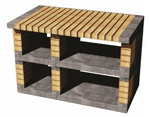 MAESTRO FERRETERO Movelar Seitenständer für Pan-Amerika-Modul, für vorgefertigten Grill, Grau, Orange, 120 x 70 x 70 cm, Verwendung im Außenbereich
