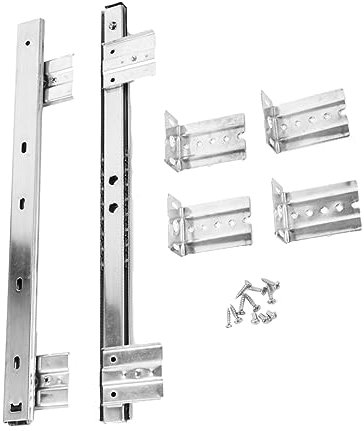 Veemoon Keyboard Track and Drawer Slide Rail Set 27cm White Steel Keyboard Drawer Runner for Under Desk Computer Tray Ball Bearing Slide Rails for Office Desk