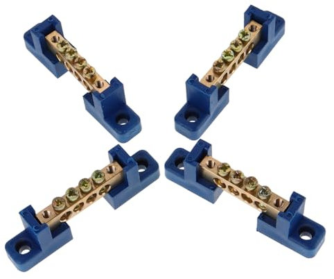 HOMSFOU 4pezzi Blocco Di Barra Di Messa in Rame Con Terminali Per Pannello Elettrica