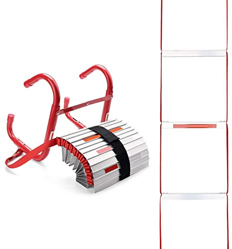 Feuerleiter, tragbar, feuerfeste Aluminium-Rettungsleiter, rutschfestes Design für Notfälle, Innen- und Außenbereich, perfekt für Baumhäuser und Spielplätze