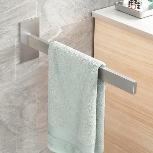 Feligio Handtuchhalter Ohne Bohren, 37 cm, 304 Edelstahl Gebürstet Silber | Selbstklebend, Für die Badezimmer Wand und Küche