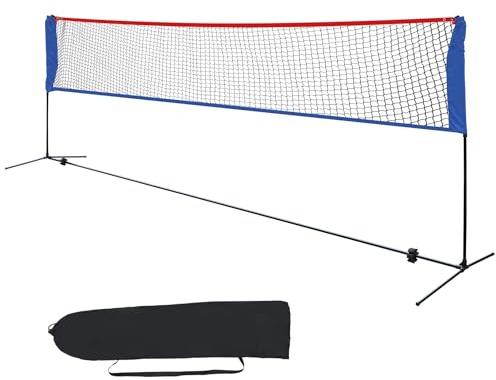 REDCAMP Portable Badminton Net 4m for Backyard Sports, Adjustable Poles Height, Easy Setup,Lightweight and Durable,Blue and Red