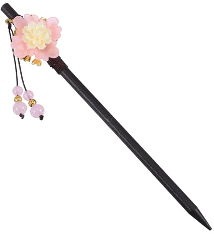 Spillone per Chioma a Forma di Fiore, Lega Legno, Stile Antico | Artigianale, Richiamo Classico Cinese, per Feste, Fotografia, Resistente, Comodo da Indossare, Retrò