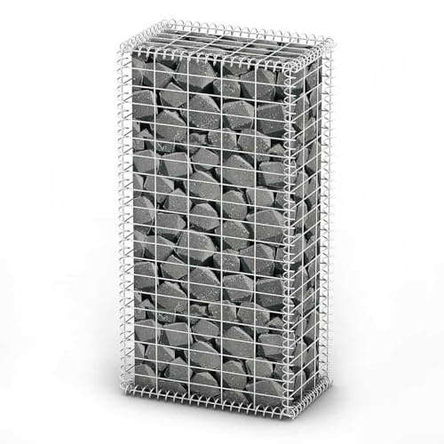 Steinkorb Gabione mit Deckeln 100x50x30 cm | Verzinkter Draht | Garten, Einfriedung & Sichtschutz | Langlebig & Witterungsbeständig | Ideal für Absperrungen & Landschaftsbau