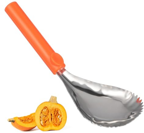 LOLIPPYY Utensile Scavino in Acciaio Inossidabile Cucchiaio Frutta Serrato Lato per Rimuovere e Torsolo Strumento da Cucina Multifunzionale per Preparazioni Veloci e Pulite