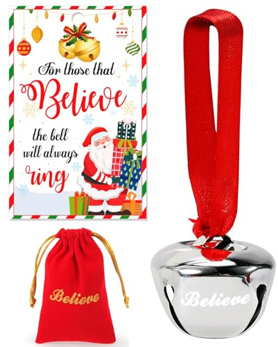 HOWAF Christmas Believe Bell Polar Express Bell Jingle bell Santa Christmas Bells Decorations Tags Polar Express Gifts Hanging Ornament for Xmas Tree Decorations Xmas Gifts