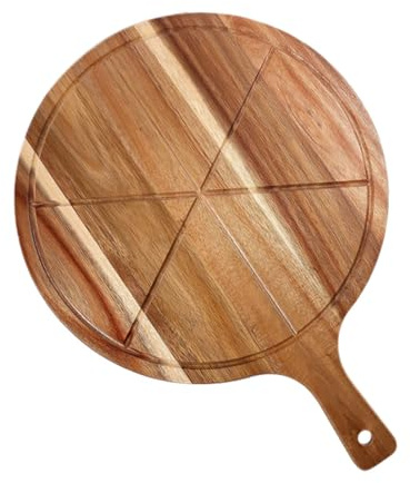 Colcolo Planche à Pizza avec poignée, Accessoire de Cuisine créatif, Pelle à Pizza, Planche à découper Ronde pour, gâteau, Viande, Fromage, Cuisson