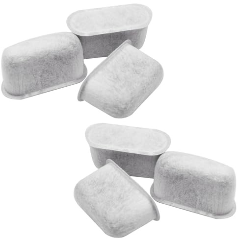 6-Pack Coffee Maker Water Filter Replacements - Removes Impurities, Activated Carbon Filters Compatible with Ninja & Cuisinart Espresso Machines