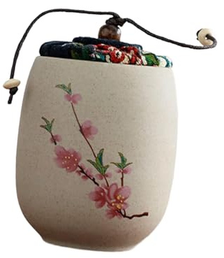 FytStycale Boîte à Thé en Porcelaine, Conteneur de Stockage de Thé en Vrac, Pot à Thé Vintage Hermétique Portable, Caddie à Thé en Vrac pour Le Café, Printemps