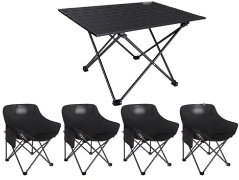 Faltbares ultraleichtes Campingtisch und Stuhl-Set aus Karbonstahl – tragbare Outdoor-Picknick-Möbel zum Wandern, Heckklappen und Hinterhof – Mehrzweck-Reisezubehör