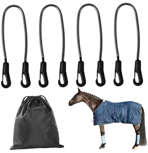 Jorzer Häst Filt Ben Remmar 51-67 cm Elastiska Filtremmar med dubbla ändade klämmor Hästartiklar med väska 4 st Husdjursprodukter