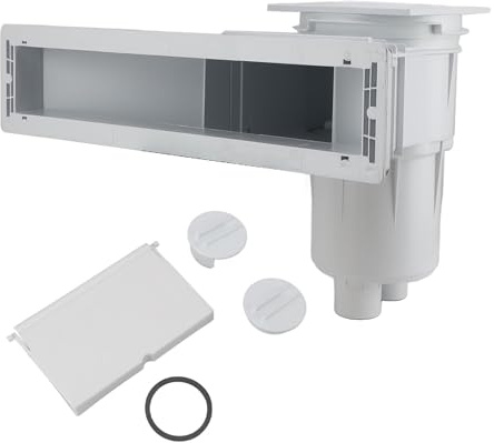 Plyndbract Kit de Skimmer para Piscina sobre el Suelo Que atraviesa la Pared, Skimmer de Superficie para Piscinas de PVC de Boca Ancha con Abertura de 50 cm, Limpiador de Skimmer de fácil