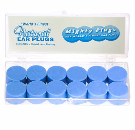 Mighty Plugs Pure Beeswax Earplugs – NRR 34 Noise Cancelling Ear Plugs for Sleeping, Snoring, Swimming & Loud Noise (6 Pairs)