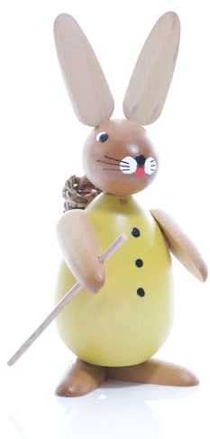 Rudolphs Schatzkiste Osterfigur Osterhase mit Korb BxHxT ca 4,5 x 11 x 6,5cm NEU Osterdeko Osterhasenfigur Ostern Korb Osterei Frühling Erzgebirge Seiffen Hase