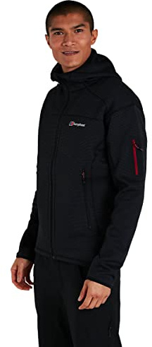 Berghaus Men's Pravitale Mountain 2.0 Performance Hooded Fleece Jacket | Extra Warmth | Smart Fit Fleece Full Zip Hoodie, Carbon/Black, L