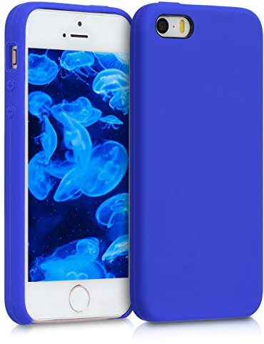 kwmobile Housse Compatible avec Apple iPhone SE (1.Gen 2016) / iPhone 5 / iPhone 5S Coque - Housse de téléphone Protection Souple en TPU Silicone - Bleu Baltique