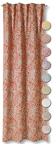 Neutex for you! SALVIA blickdichter Schal mit Multifunktionsband, Gardinenband, Vorhang, Gardine, 245 x 137 cm, orange 6237760