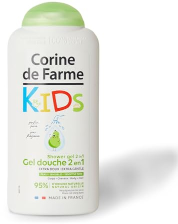 Corine de Farme - Gel de Ducha 2 en 1 KIDS para Niños - Producto de Baño para Piel y Cabello - Extra Suave - Perfume Pera - Cosmético Natural - Pieles Sensibles - 300ml