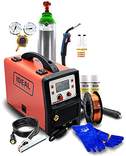 Set Ideal™ EXPERT MIG 215 3 en 1 MIG/MAG TIG Inverter Soldadora 200A Sinergia Máquina de Soldar