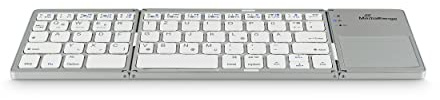 MediaRange – Tastatur Funk QWERTZ (DE/AT), 63 Tasten,mit Touchpad, Silber