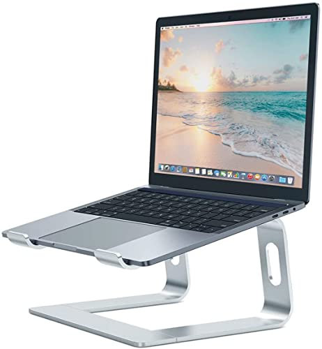 Aspect Easy Assemble Metal Laptop Stand/Desk with Anti-Slip Pads | Ergonomic Riser | Open Design -offers Great Ventilation & Airflow | Compatible to All MacBook and Laptops - Silver