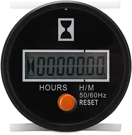 Compteur Horaire Numérique 24-240V avec Bouton Réinitialisation Boîtier ABS pour Machines Agricoles