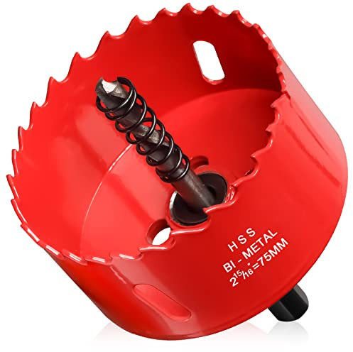 Sierras Perforadoras Madera 75mm, M42 HSS Bi-Metal Sierra de Coron Adaptador y Broc Piloto Sierras Perforadoras para Plástico PVC Aluminio Taladro Percutor Impacto