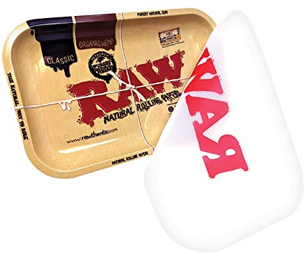 RAW Vassoio per rollare con coperchio in silicone - 28 x 17,8 cm