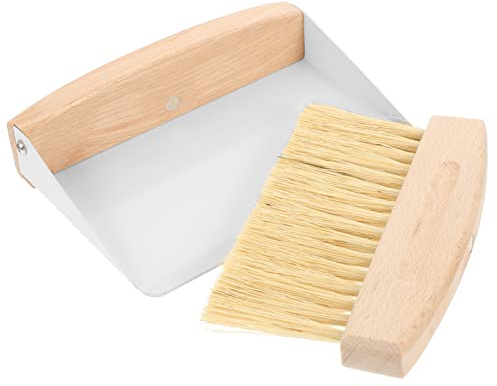 BESTonZON 1ensemble Mini Balayette Et Ramassette pour Nettoyage De Bureau Pratique pour Écran Clavier Et Table Design Ergonomique Fer Bois De Hêtre Environnement Travail Propre