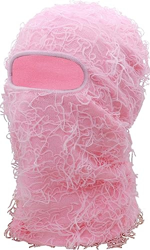 XYIYI Distressed Balaclava Ski Gesichtsmaske Vollgesicht Gestrickt Balaclava Winter Winddicht Halswärmer für Damen Herren
