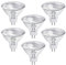LedWekei Bombillas halógenas Gu5.3, bombilla halógena mr16 12v 20w, bombillas de luz blanca cálida regulables 2700K (paquete de 6)
