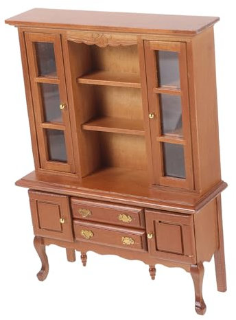 COHEALI Puppenhaus Miniatur Schrank Holz Miniaturschrank 1:12 Möbel Modell für Kinder Puppenhausdekor Kleiner Schrankdekor Basteln Puppenmöbel Miniaturmöbel Zubehör