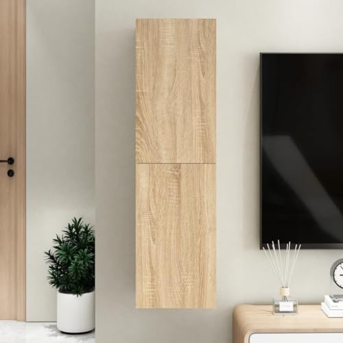 RAUGAJ Home & Garden TV-Schrank, Sonoma Eiche, 30,5 x 30 x 110 cm, Holzwerkstoff