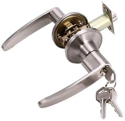 Angoily Verrou Poignée De Porte Avec Serrure Levier De Porte De Placard Serrure De Poignée De De Salle De Bain De Portative De Direction Lourd Alliage De Zinc
