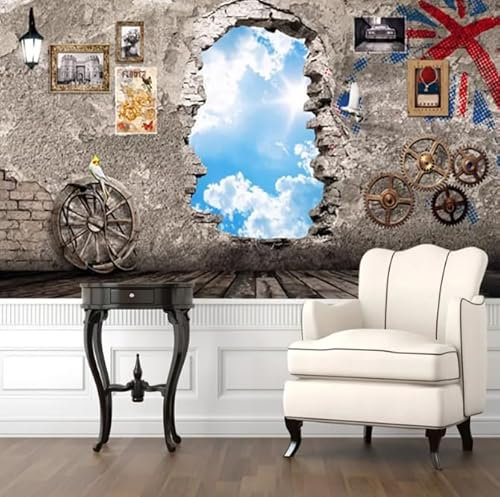 Europäisch und Amerikanisch Industriewind Grau Shabby Zement Wand Fototapete 3D Bar KTV Restaurant Dekor 450CM(W)*315CM(H)