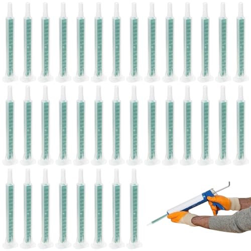 Aoyswuz 50 Pezzi Miscela Ugelli, Ugello per Miscelazione Rapporto Applicatore 1:1 Ugello di Miscelazione Statica, Resina Ugelli Miscelatori per AB Colla Cartuccia Colla Pistola Colla