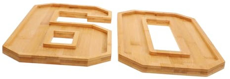 ABOOFAN Birthday Anniversary Number 60 Wooden Charcuterie Board Fillable Serving Tray Polished Smooth Surface and Large Capacity for Fruits Snacks and Food Display
