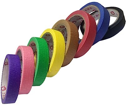 Healvian 6pcs Masking Tape Textured Paper Spray Masking Tape for Crafts Parties Supplies Strong Sticky Wrinkle Paper Random Color