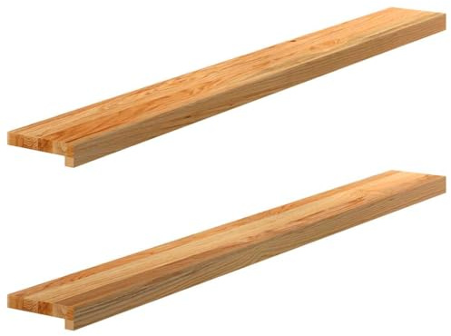 vidaXL Davanzali 2 pz Marrone Chiaro 140x15x2 cm Legno Massello Rovere, Bordo della Finestra, davanzale della Finestra in Quercia, davanzale in Legno