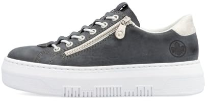 Rieker Grå Blå M1953 Lättvikts Plattform Sommar Sneakers, grå Blå, 39 EU