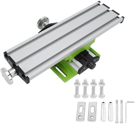 Mavaol Mini mesa deslizante cruzada, ranuras de de milano ajustables, precisión del eje X Y, mesa de fresado de aleación de aluminio para mini taladradora y banco de trabajo
