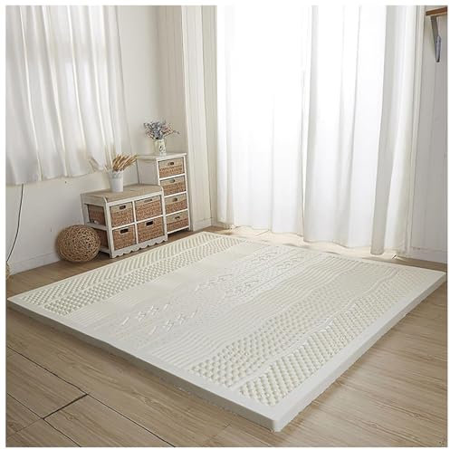 100% Natur-Latex Matratze,Kompression Und Keine Verformung, Wabenporenbelüftung, Weich Und Bequem,Naturkautschuk Matratze,FUIIX54X75X4in