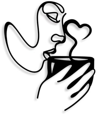 Kityemo Kaffee Schild Wandkunst – Minimalistische Metallbilder als Wanddekoration für Küche & Kaffee-Bar | Modernes Wanddekor für Wohnzimmer & Büro | Einweihungsgeschenk |Wall Sculptures