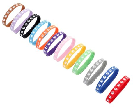 Yardwe 12piezas Collar De Identificación para Mascotas Accesorios para Perros Decoración De Cuello para Cachorros Color Aleatorio para Paseos El Parque