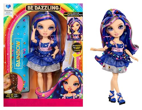 Rainbow High Be Dazzling Fashion Dolls- Genevieve Bleue (Blue) with Bedazzler Tool and Sparkle Gems